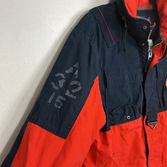 Polo Ralph Lauren USRL Reconnaissance Nautical Jacket In Orange And Navy Size L - Picture 5 of 15